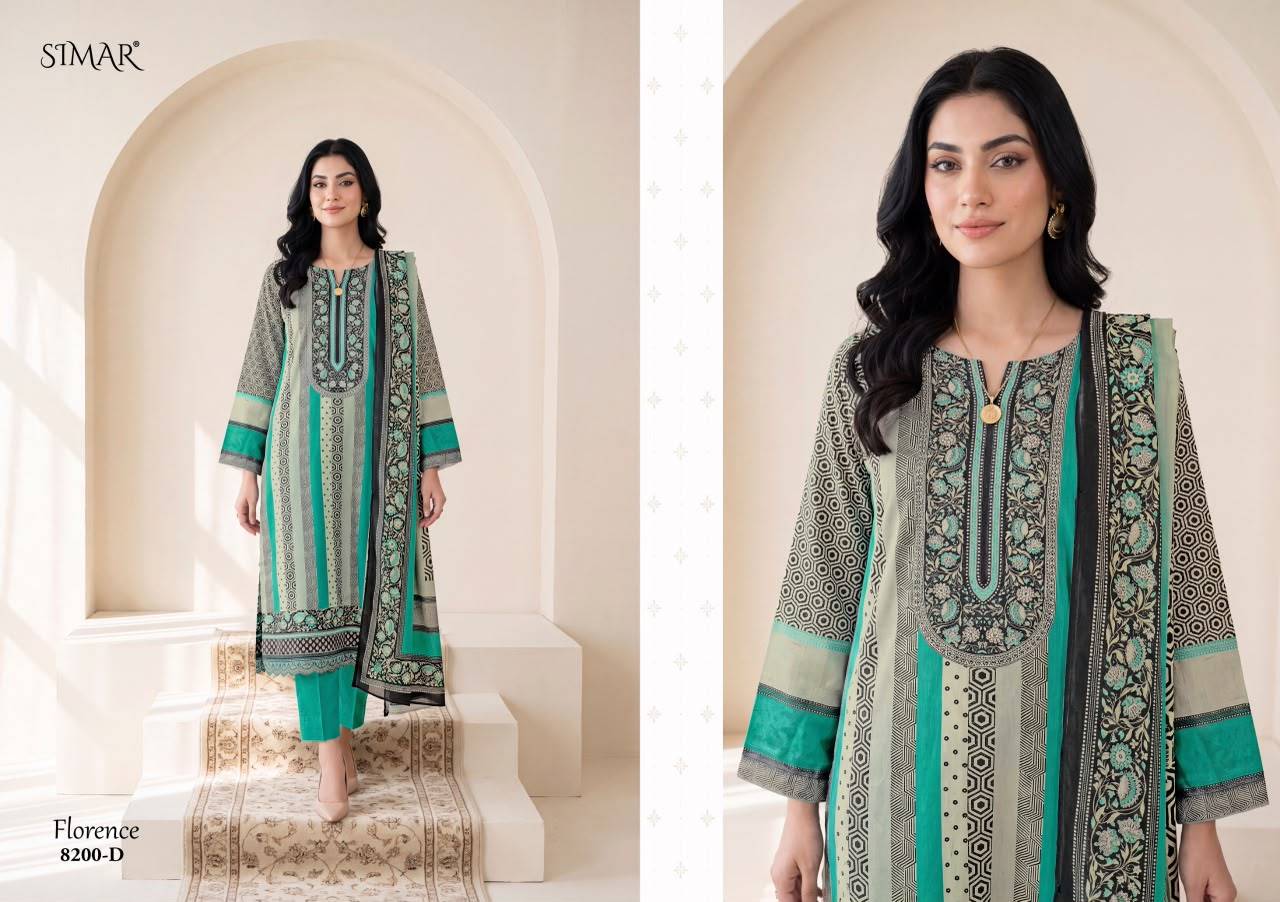 Florence By Glossy 8200 Series Stylish Beautiful Colourful Muslin Dresses At Wholesale Price